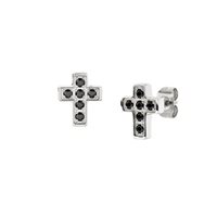 Boucles d'oreilles Amen Homme in Acier Zircone ACE2327BNZ